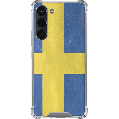 Sweden Flag Distressed Galaxy S23 Plus Clear Case